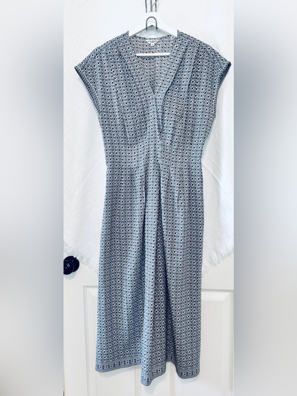 Max Studio Blue V Neck Midi Dress